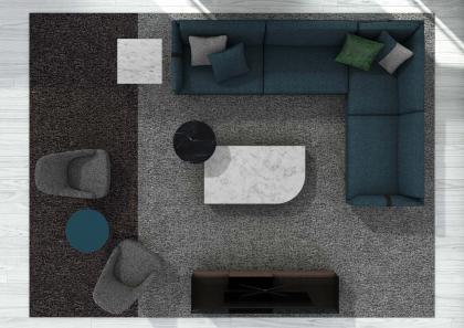 Modernes Ambiente mit Couchtisch Stage mit Platte aus Carrara-Marmor - BertO
