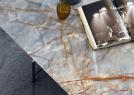 Riff Couchtisch mit tiefgrauer Marmorplatte - BertO
