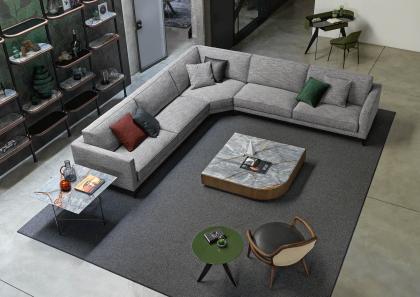 Wohnzimmer mit Design-Ecksofa Time Break