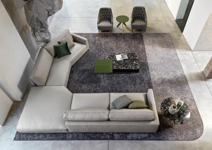 Modulares Ecksofa Tommy mit Hocker - BertO