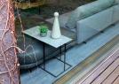 Dee Dee Sofa Rückenlehne mit Rockaway Pouf aus Leder - BertO