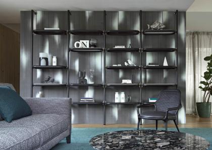 Modulares Sofa Time Break mit Sessel, Couchtischen und Bücherregal - BertO