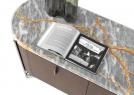 Moderne Anrichte Hilly mit schwarz verchromter Metallstruktur – BertO	