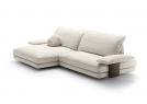 Modernes Ledersofa David mit Chaiselongue - BertO