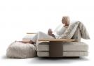 Design-Hocker Ziggy in Kunstfell mit Sofa David - BertO