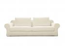 Leinen Sofa mit Tiefe Sitzfläche - natural weiß