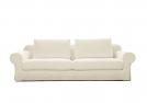 Leinen Sofa mit Tiefe Sitzfläche - natural weiß