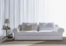 Klassisches Sofa Callas - weiße Leinen - 3 sitzer cm L.253 x T.104 x H.84