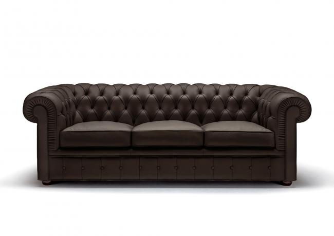 Chester sofa aus braunem Leder - BertO Outlet