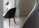Moderner Stuhl aus Leder un Stoff - Berto Shop