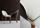 Moderner Stuhl aus Leder un Stoff - Berto Shop