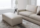 Joey Ledersofa mit Hocker - cm L.60 x T.120 x H.40