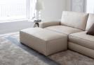 Joey Ledersofa mit Hocker - cm L.60 x T.120 x H.40