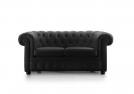Chester sofa aus schwarzem Leder - BertO Outlet