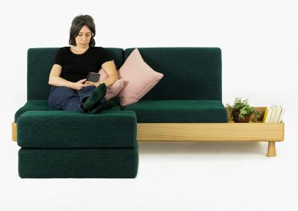 Modularsofa Meda - Zusammensetzung mit Hocker