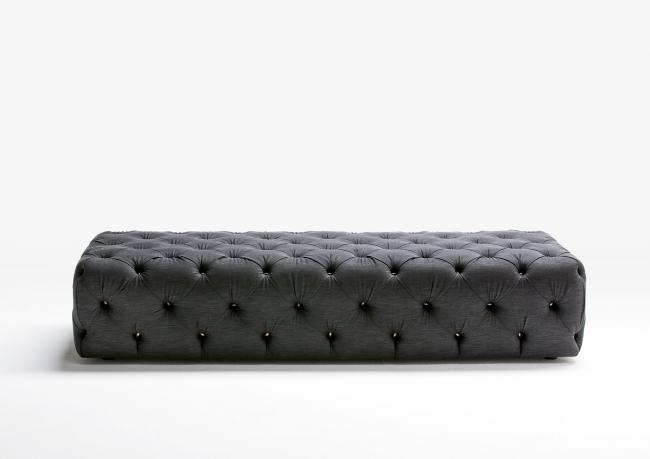 Capitonné-Hocker mit Denim-Bezug - #BertoLive 2016