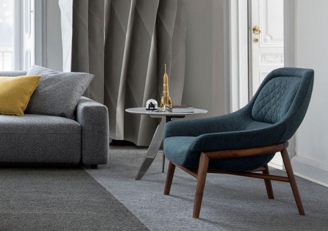 Moderner Polstersessel mit komfortabler runder Rückenlehne Hanna outlet - BertO Shop