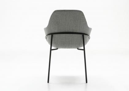 Design Stuhl Jackie mit Füße in rohrlackiertem Metall - BertO Salotti