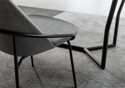 Design Stuhl Jackie ohne Armlehnen Sitzdetail - BertO Salotti