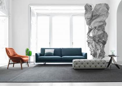 Sofa moderner Wohnbereich Dee Dee mit dem Hanna Ledersessel - BertO Salotti
