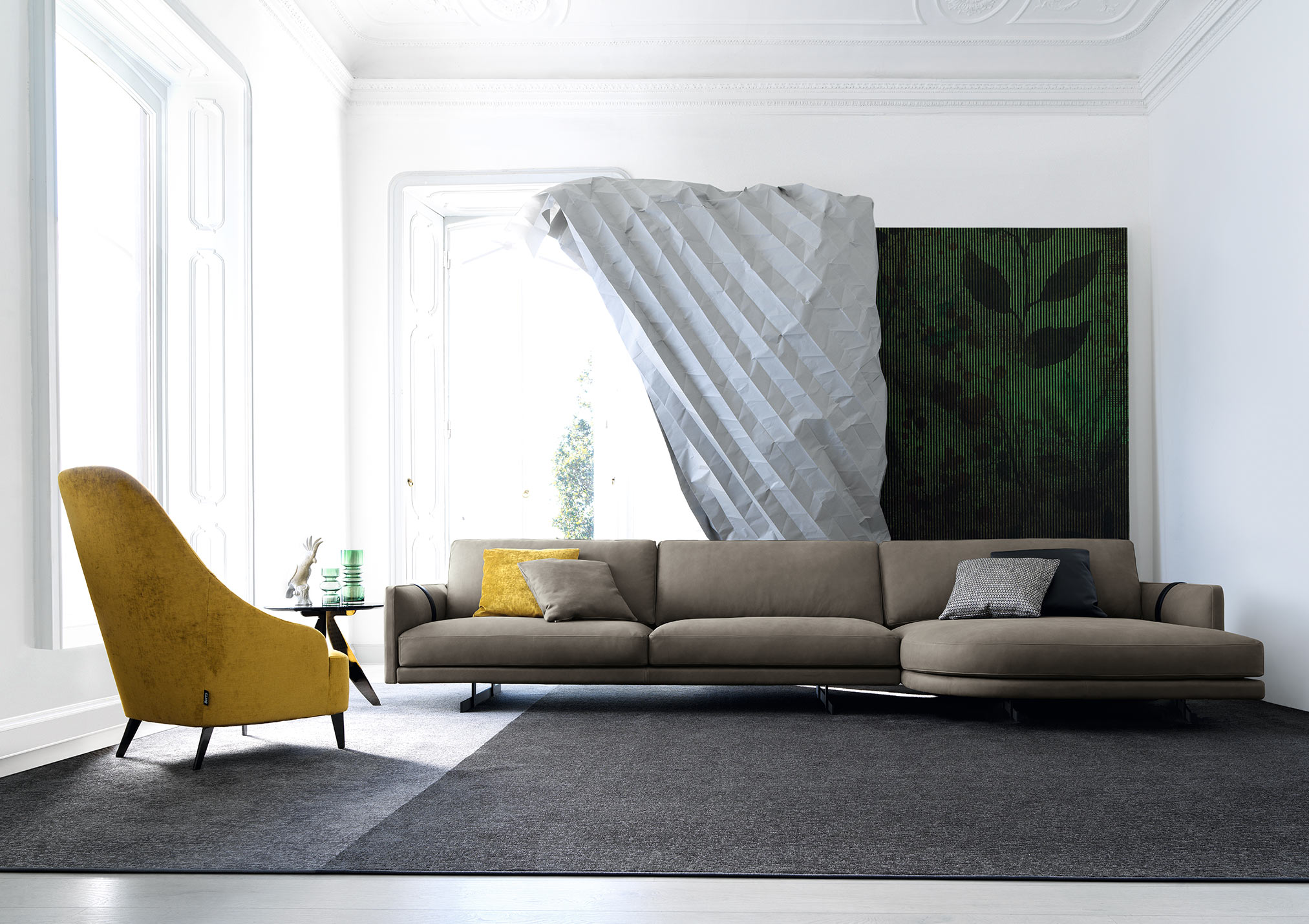 Sofa Dee Dee mit runder Chaiselongue – BertO